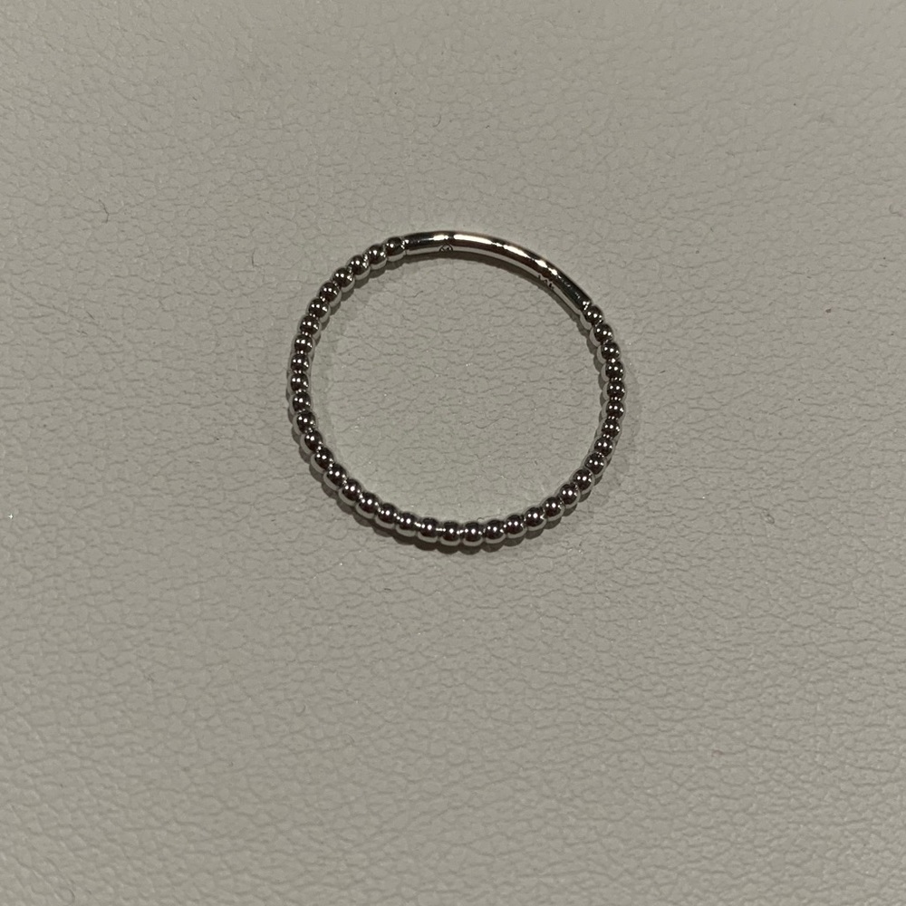 Mejuri beaded ring, 14k white gold, size 4